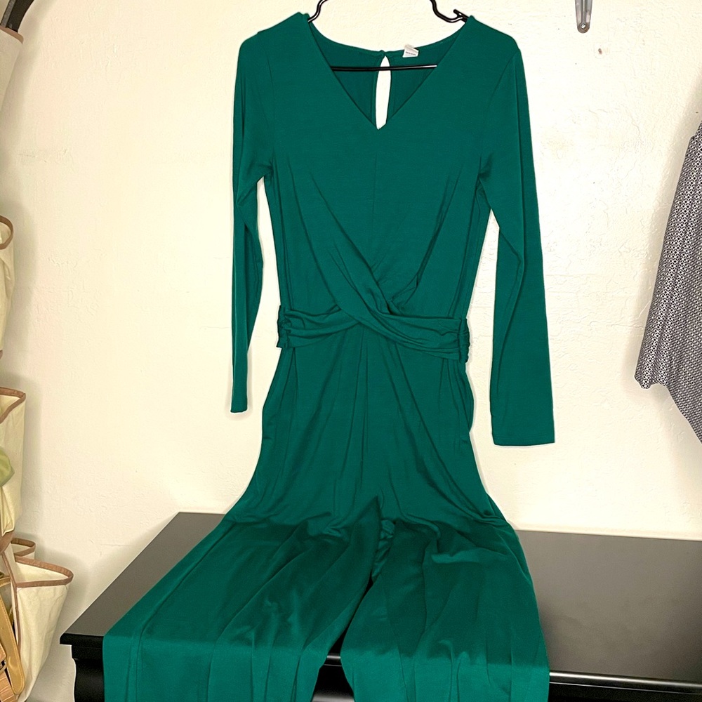 Kelly green jumpsuit from Old Navy